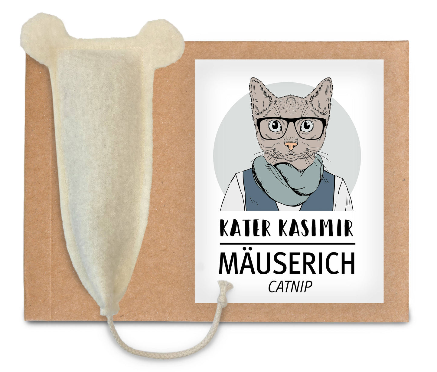 Kater Kasimir - Katzenspielzeug Mäuserich - Katzenminze-Füllung und Baldrian-Füllung