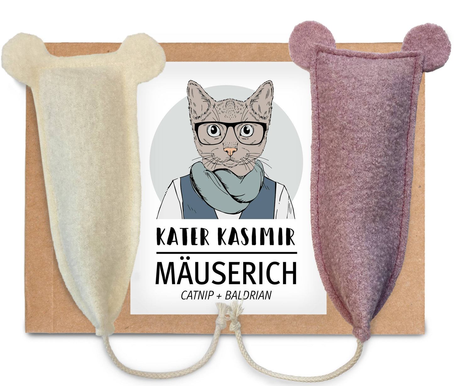 Kater Kasimir - Katzenspielzeug Mäuserich - Katzenminze-Füllung und Baldrian-Füllung