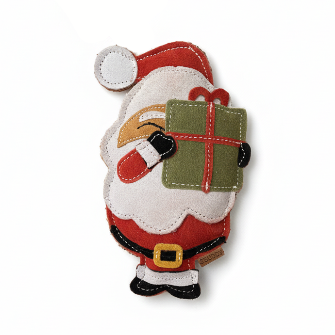 BUDDY - Hundespielzeug aus Leder zu Weihnachten "Santa"