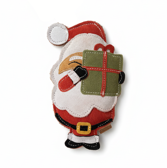BUDDY - Hundespielzeug aus Leder zu Weihnachten "Santa"