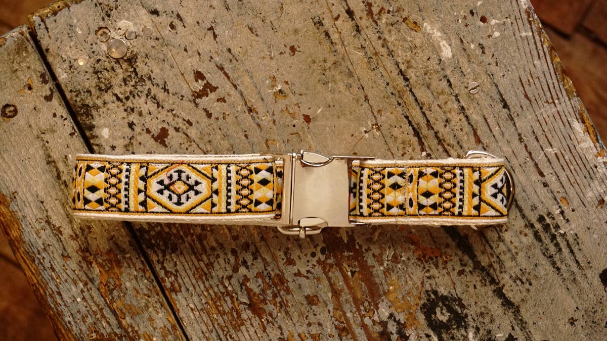 Hundsfutter - Ethnisch gestaltetes Halsband- und Leinen-Set