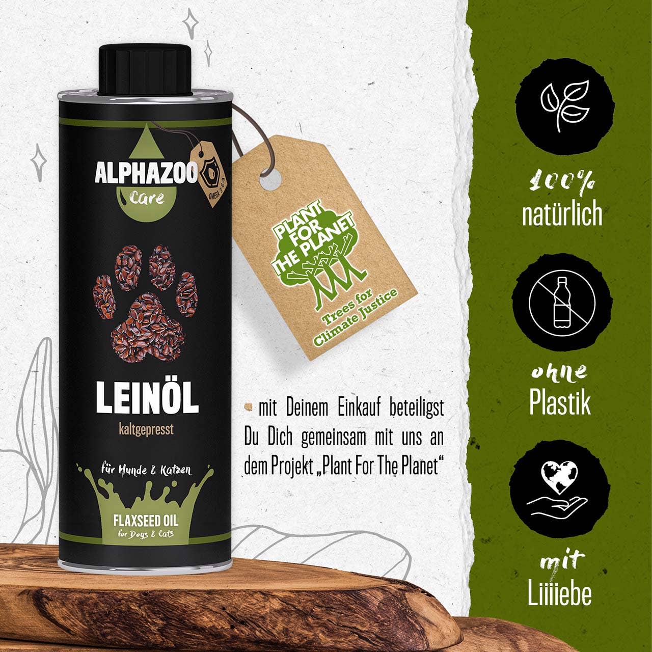 Alphazoo - Premium Leinöl 250 ml