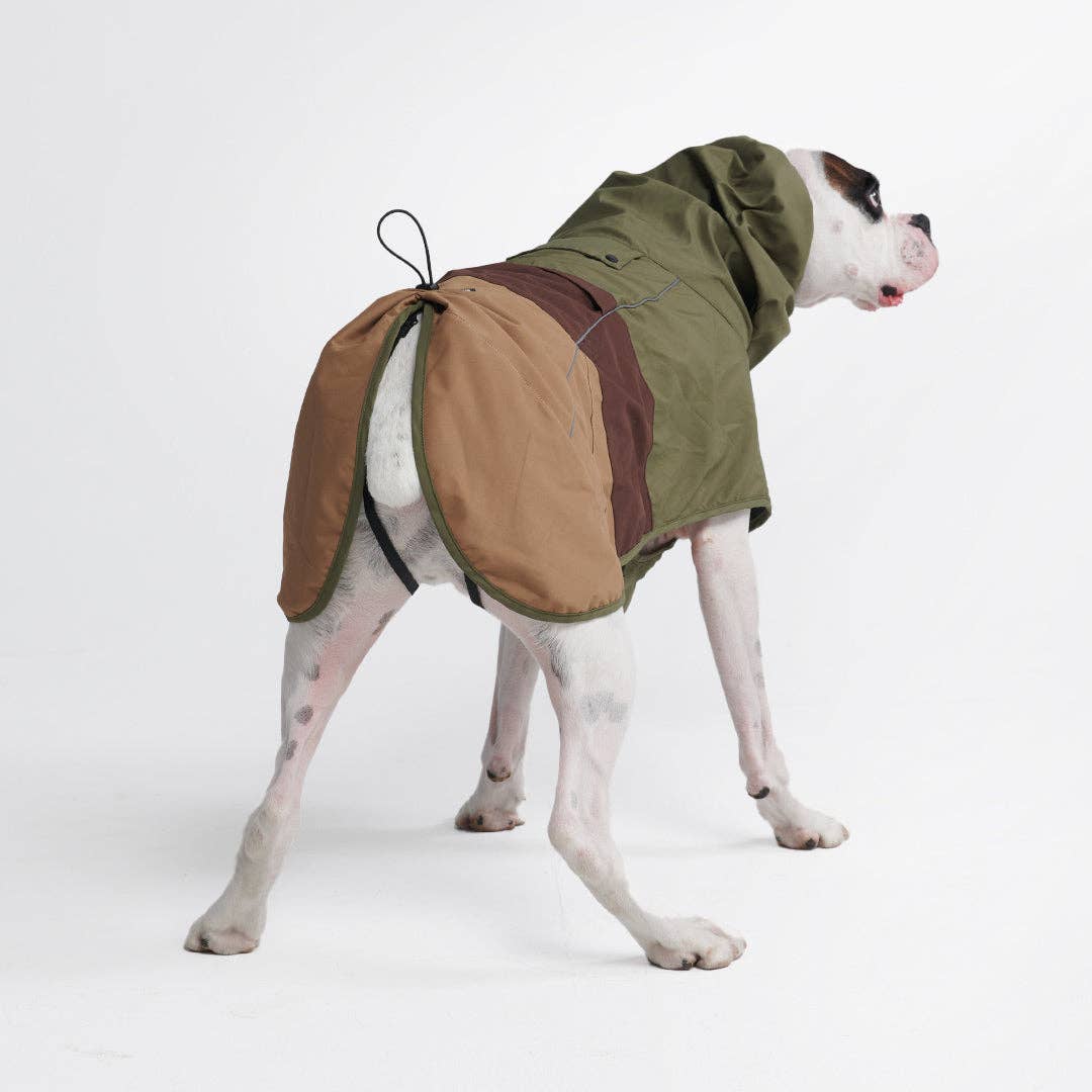 _Spark Paws - Breatheshield™ Hunderegenmantel, Grün-Braun, Hellbraun