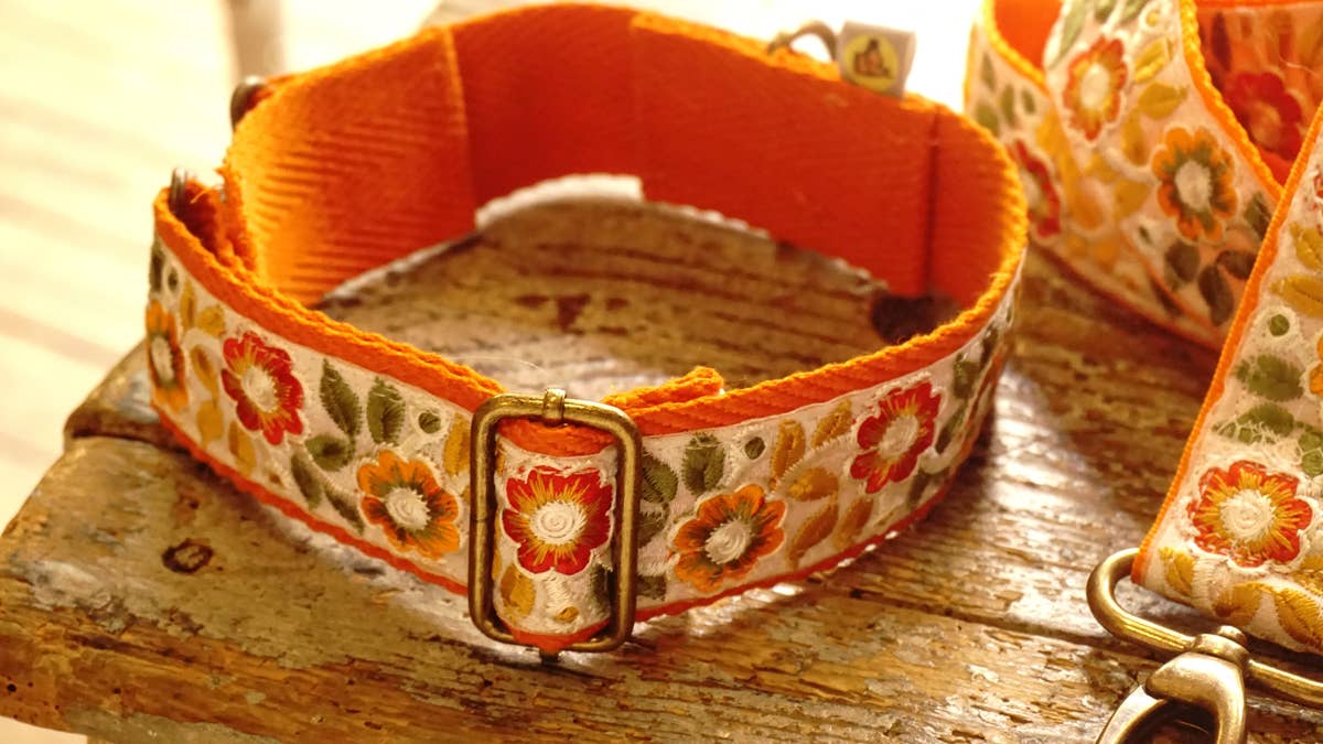 Hundsfutter - „Summertime“ Halsband- und Leinen-Set mit Blumendesign