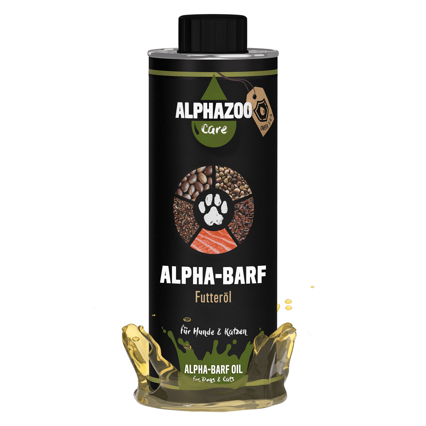 Alphazoo - Alpha-Barf Futteröl, Premium Omega Barföl für Hunde & Katzen