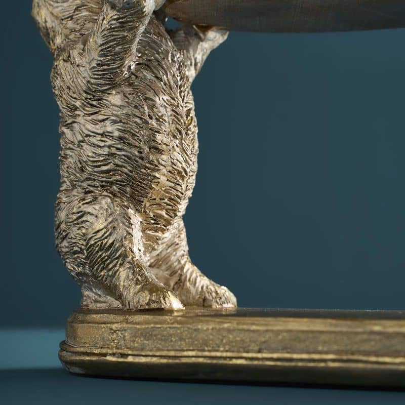 Werns - Kartenhalter Hunde, Gold Polyresin, 22 x 8,5x17cm