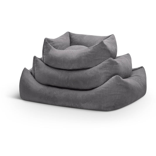 Mocadu - Orthophädisches Hundebett Cord - Hundekissen | Quarzgrau