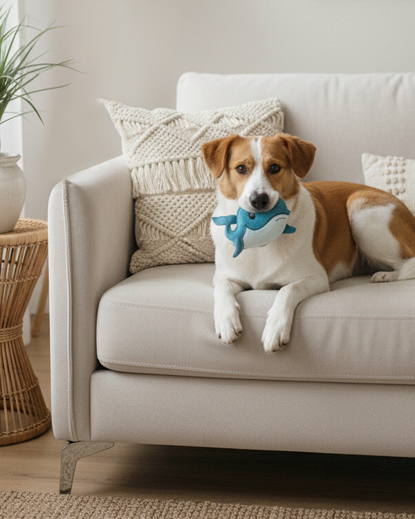 BUDDY - Hundespielzeug aus Leder "Wal"