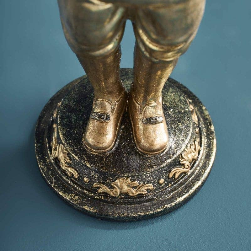 Werns - Kartenhalter Hund, Braun/Gold Polyresin, 15 x 10,5 x 31 cm