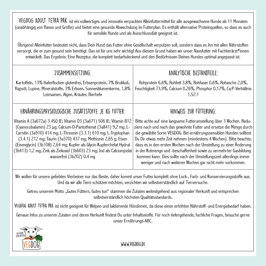 ADULT Erbsen & Haferflocken im Tetra Pak