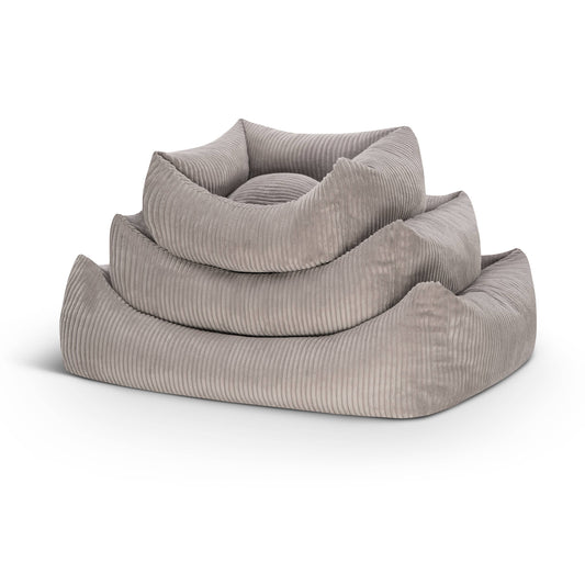 Mocadu - Orthopädisches Hundebett Cord - Hundekissen | Lichtgrau