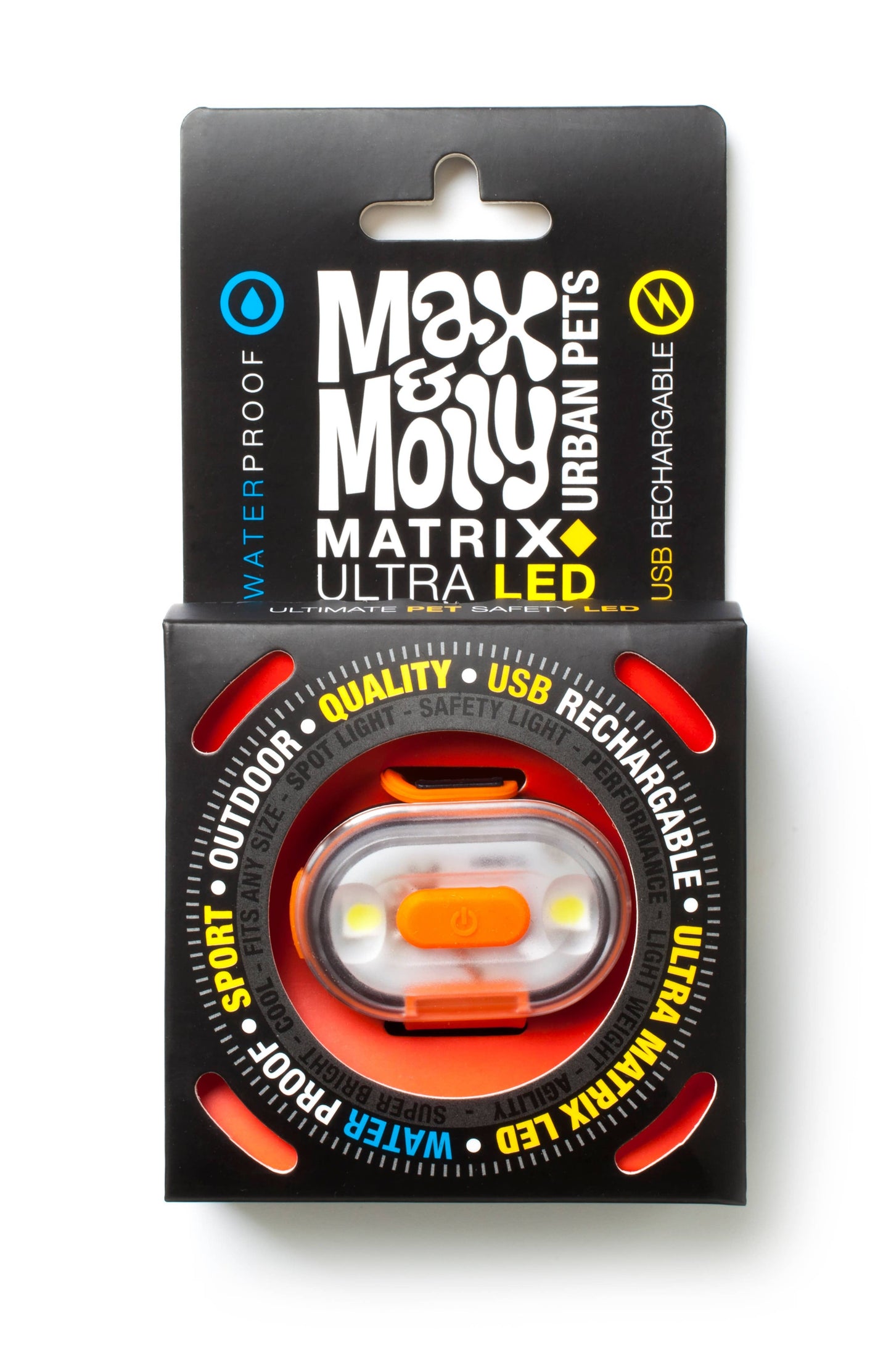 Max & Molly - Matrix Ultra LED - Hunde Sicherheitslicht Orange