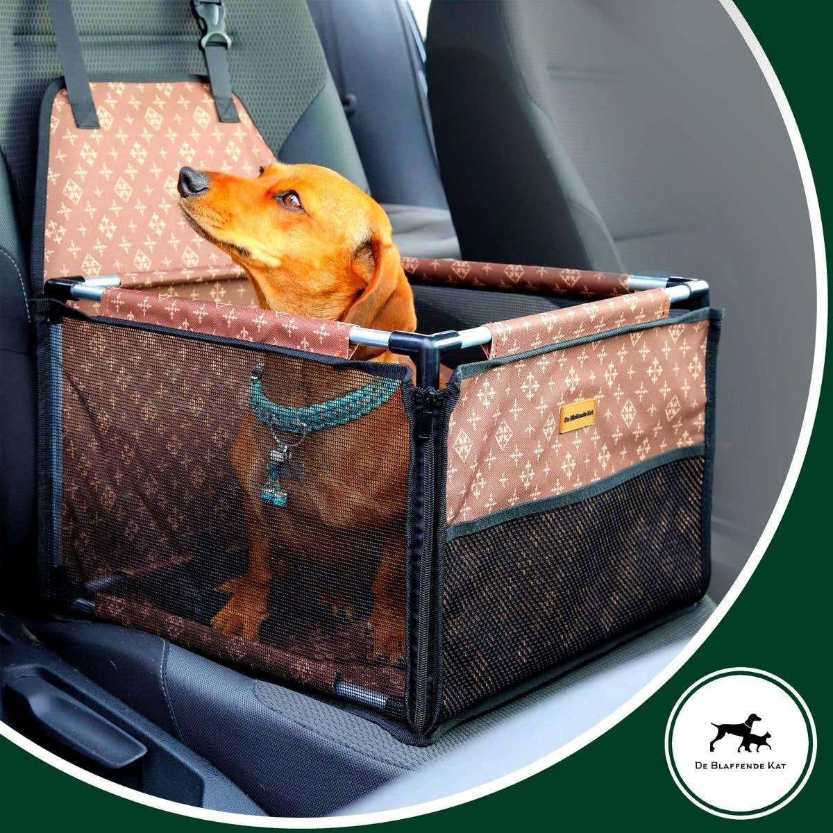 De Blaffende Kat - Premium-Designer-Autositz für Hunde