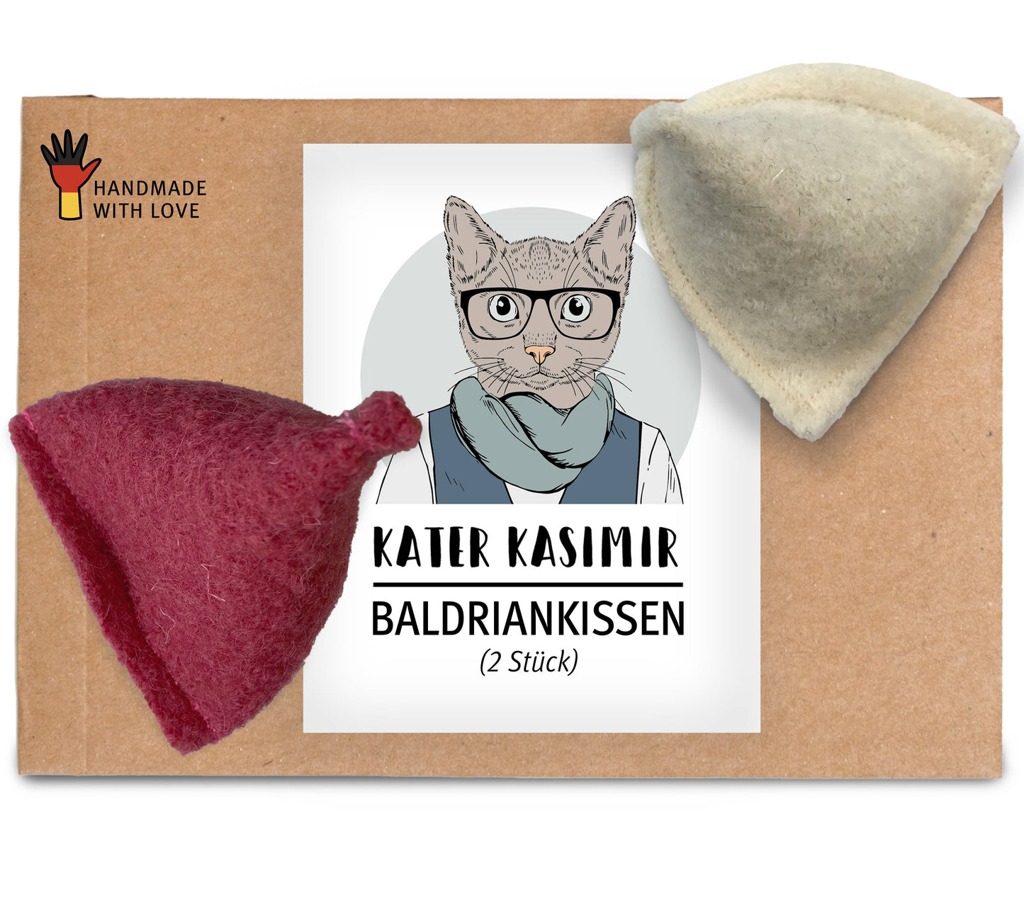 Kater Kasimir - Katzenspielzeug Mäuserich - Katzenminze-Füllung und Baldrian-Füllung