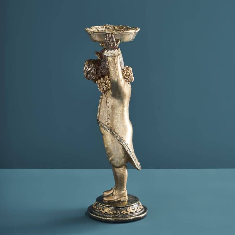 Werns - Kartenhalter Hund, Braun/Gold Polyresin, 15 x 10,5 x 31 cm