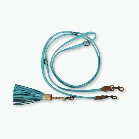 Dog with a Mission - Extra lange aqua-blaue Hundeleine XXS