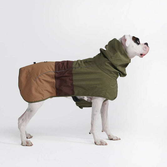 _Spark Paws - Breatheshield™ Hunderegenmantel, Grün-Braun, Hellbraun
