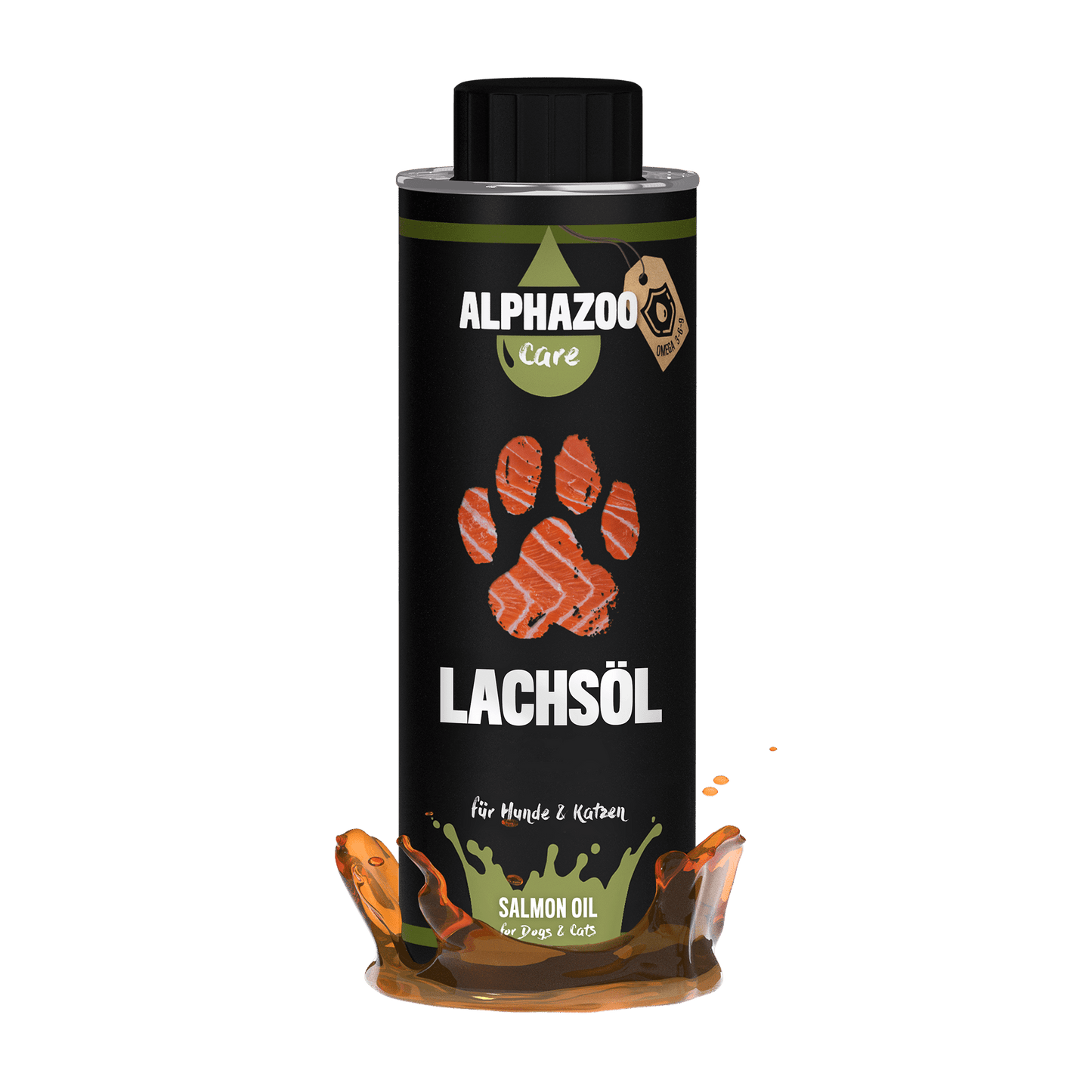 Alphazoo - Premium Lachsöl, Omega-3 Fischöl für Hunde & Katzen