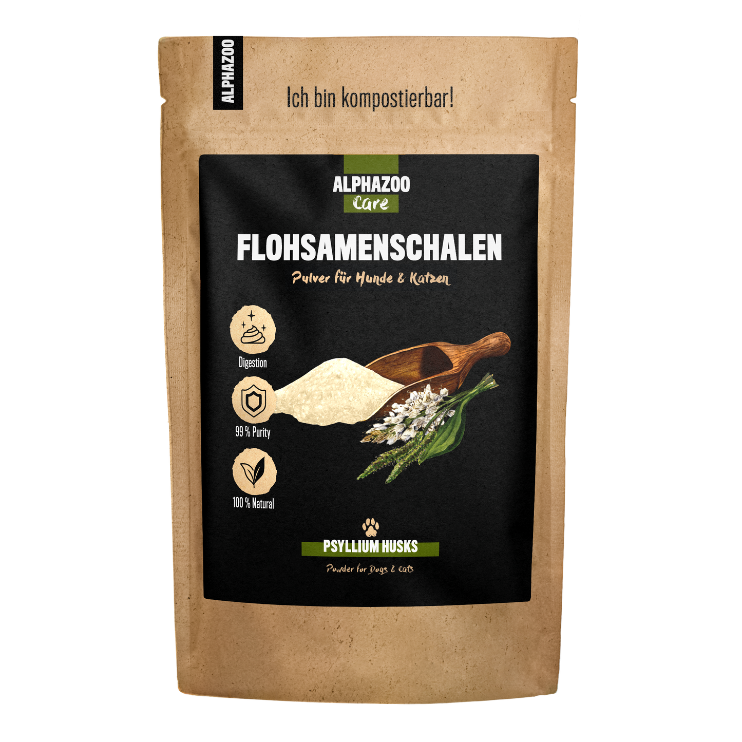 Alphazoo - Flohsamenschalen gemahlen - 250 g