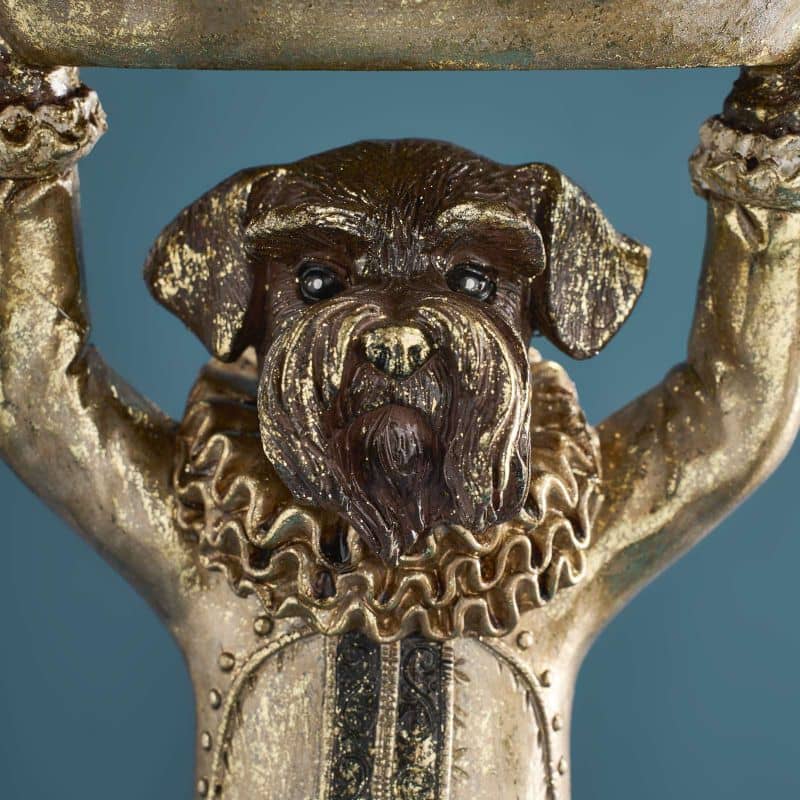 Werns - Kartenhalter Hund, Braun/Gold Polyresin, 15 x 10,5 x 31 cm