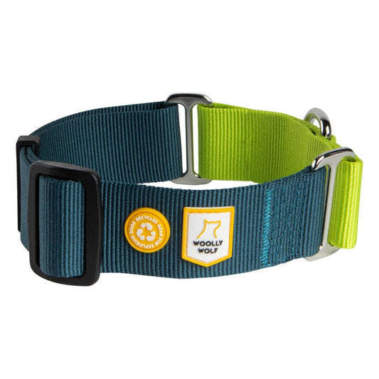 Woolly Wolf - Color Block Martingale Hundehalsband Deep Teal Mix, recycelt (RPET)