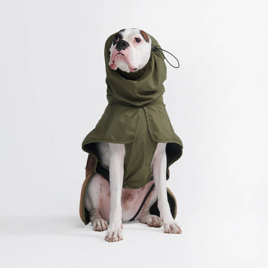 _Spark Paws - Breatheshield™ Hunderegenmantel, Grün-Braun, Hellbraun