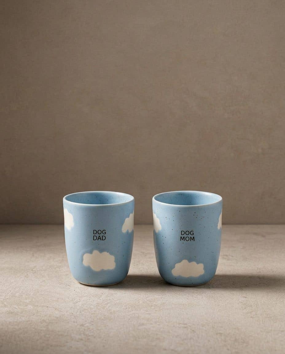 Egg Back Home - Cloud Mittelgroßer Becher 220 ml - Dog Mom & Dog Dad, 2er-Set