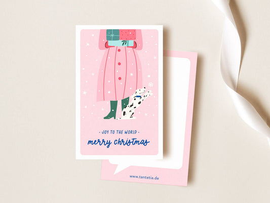 Tante Tia - Minikarte Weihnachten "Joy to the World" / Christmas