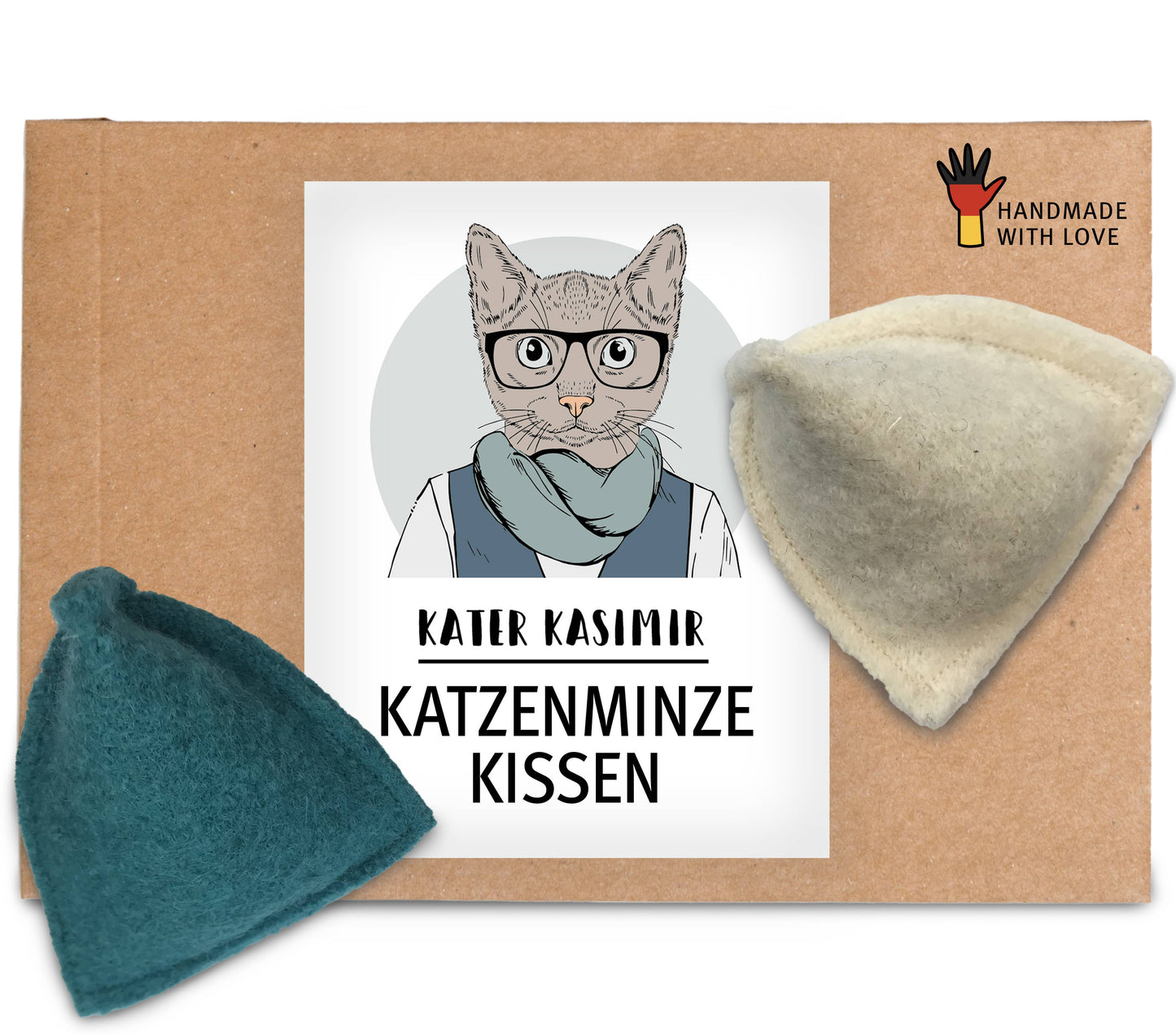 Kater Kasimir - Katzenspielzeug Mäuserich - Katzenminze-Füllung und Baldrian-Füllung