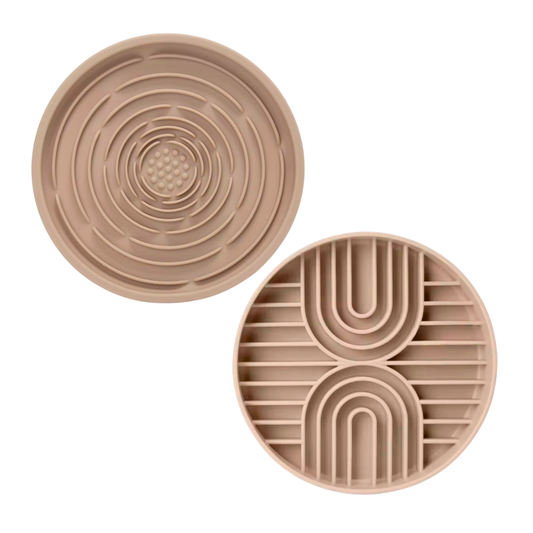 2-in-1 Anti Schling Napf & Schleckmatte EARTH Nude