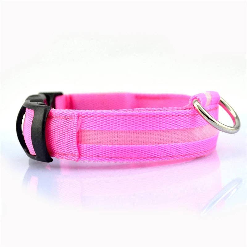 Hundehalsband mit LED-Licht, Rosa