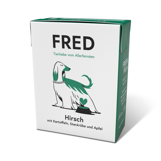 FRED - Hirsch mit Kartoffeln & Steckrüben - Alleinfutter für erwachsene Hunde - 390g