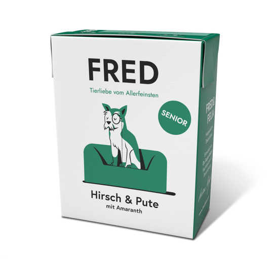 FRED - SENIOR Hirsch & Pute - Alleinfutter für ältere Hunde - 390g