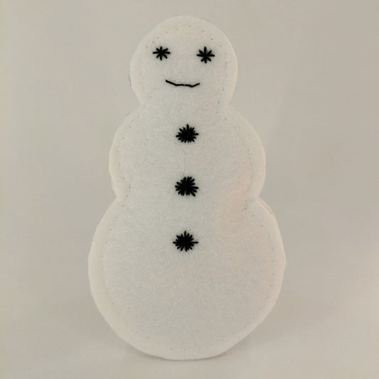 Schneemann klein mit Baldrian - handgenäht