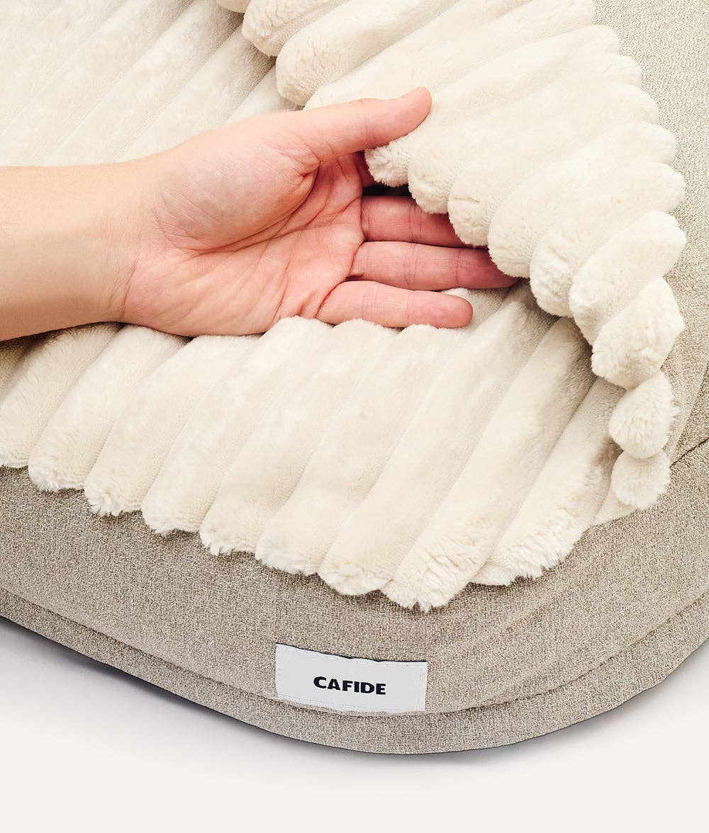 Cafide - Hundebett mit Kapuze Chenille Beige, Maso