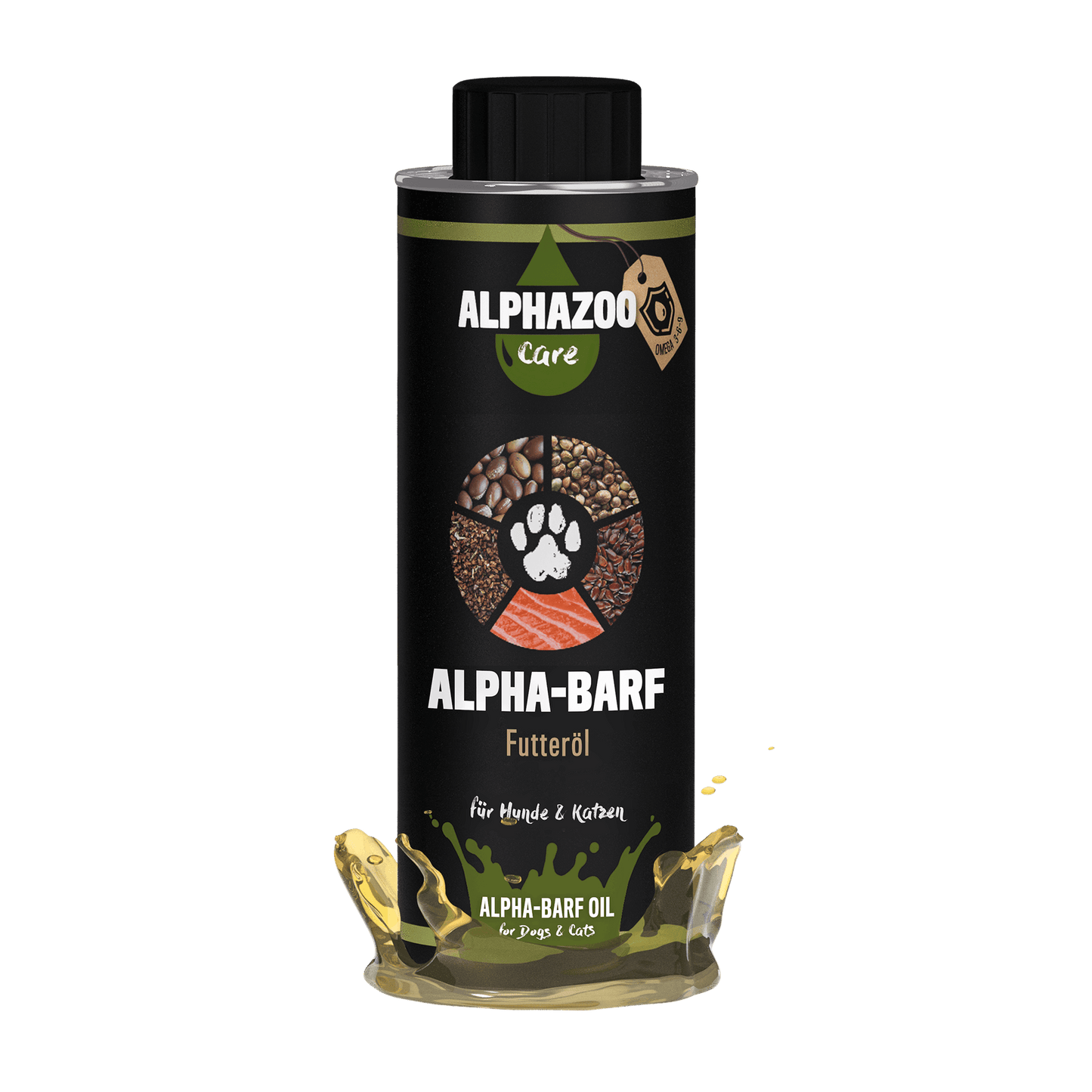 Alphazoo - Alpha-Barf Futteröl, Premium Omega Barföl für Hunde & Katzen