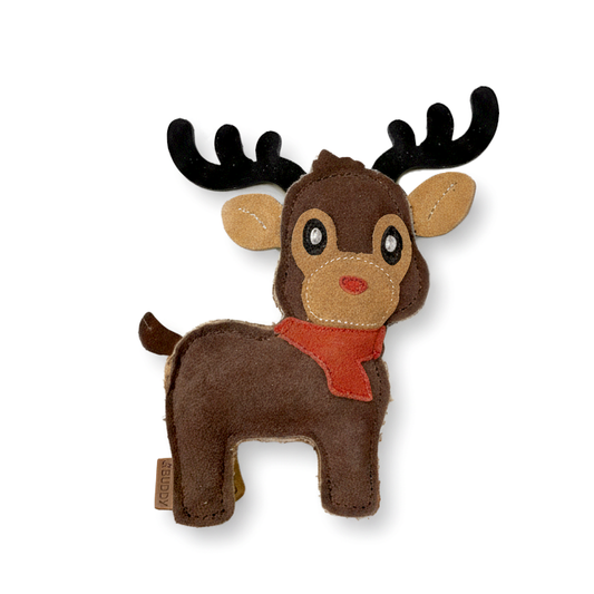 BUDDY - Hundespielzeug aus Leder zu Weihnachten "Rudolph"