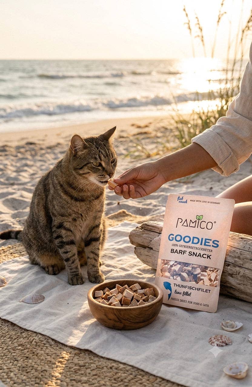 Pamico - Gefriergetrocknete Thunfisch Goodies für Hunde & Katzen – Natürlicher Fischsnack reich an Omega-3, Jod & Protein