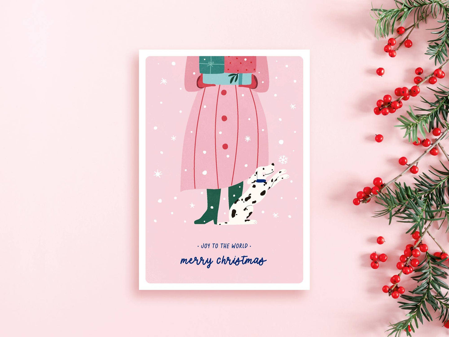 Tante Tia - Weihnachtskarte "Joy to the World" / Christmas