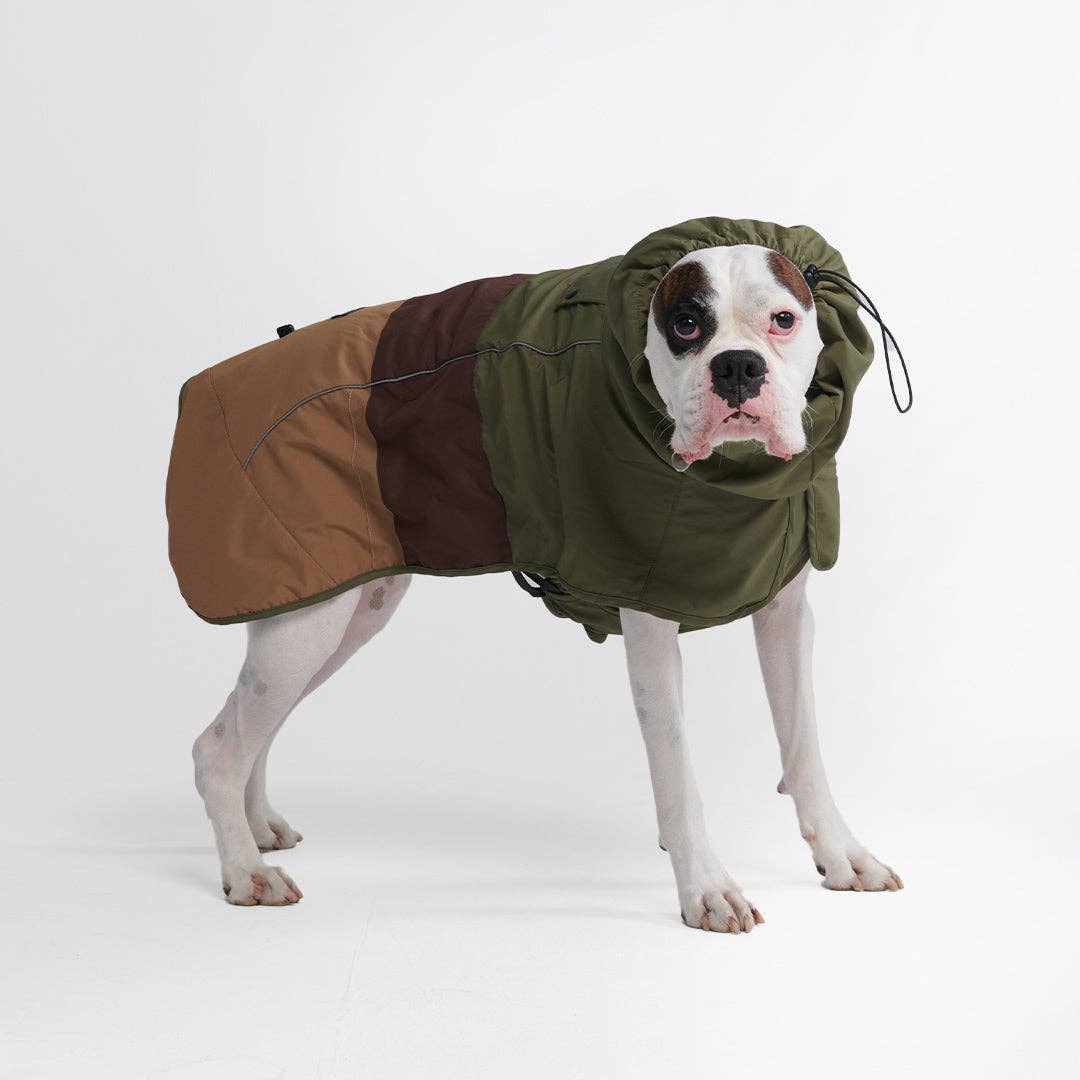 _Spark Paws - Breatheshield™ Hunderegenmantel, Grün-Braun, Hellbraun