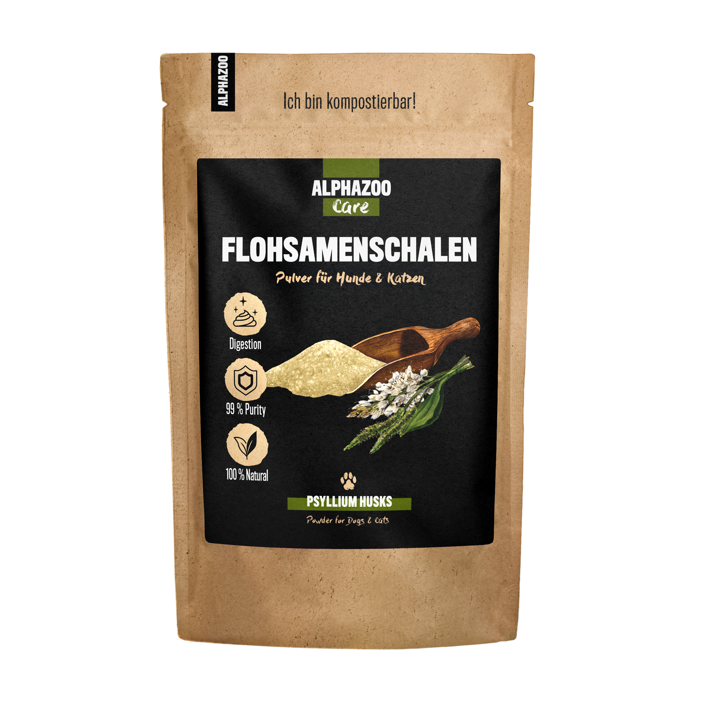 Alphazoo - Flohsamenschalen gemahlen - 250 g