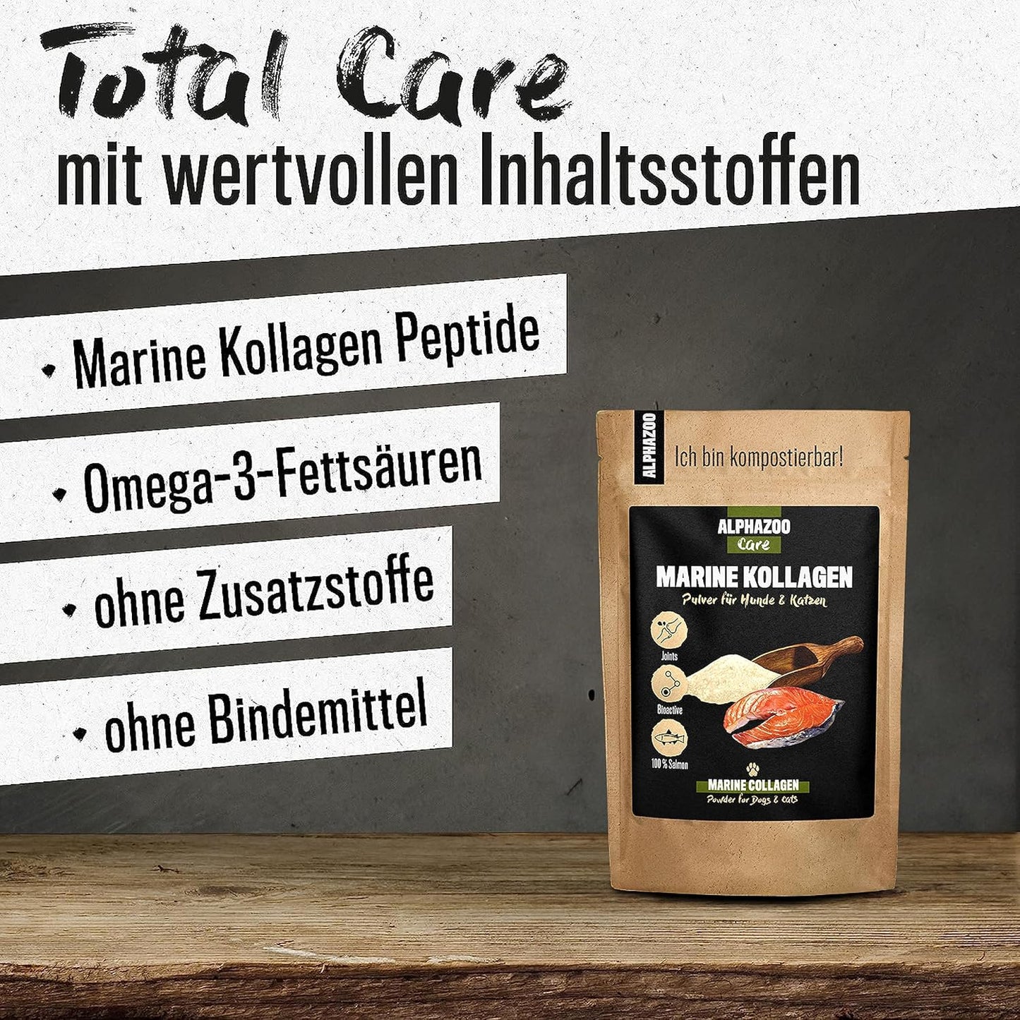 Alphazoo - Marine Kollagen Pulver für Hunde & Katzen - 100g