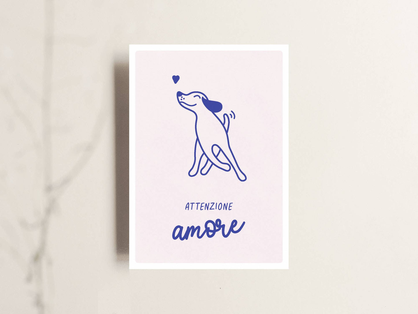 Tante Tia - Karte “Attenzione Amore” / Grußkarte / Hundekarte