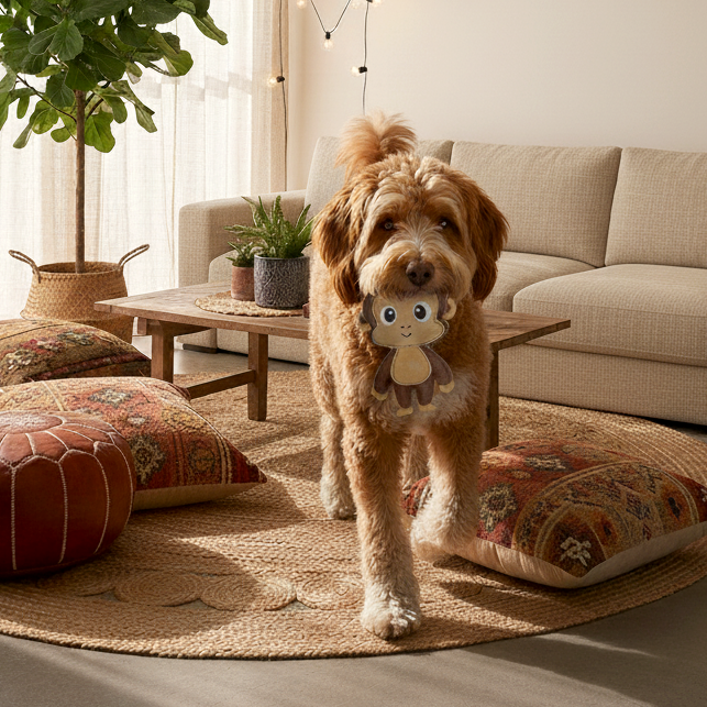 BUDDY - Hundespielzeug aus Leder "Affe"