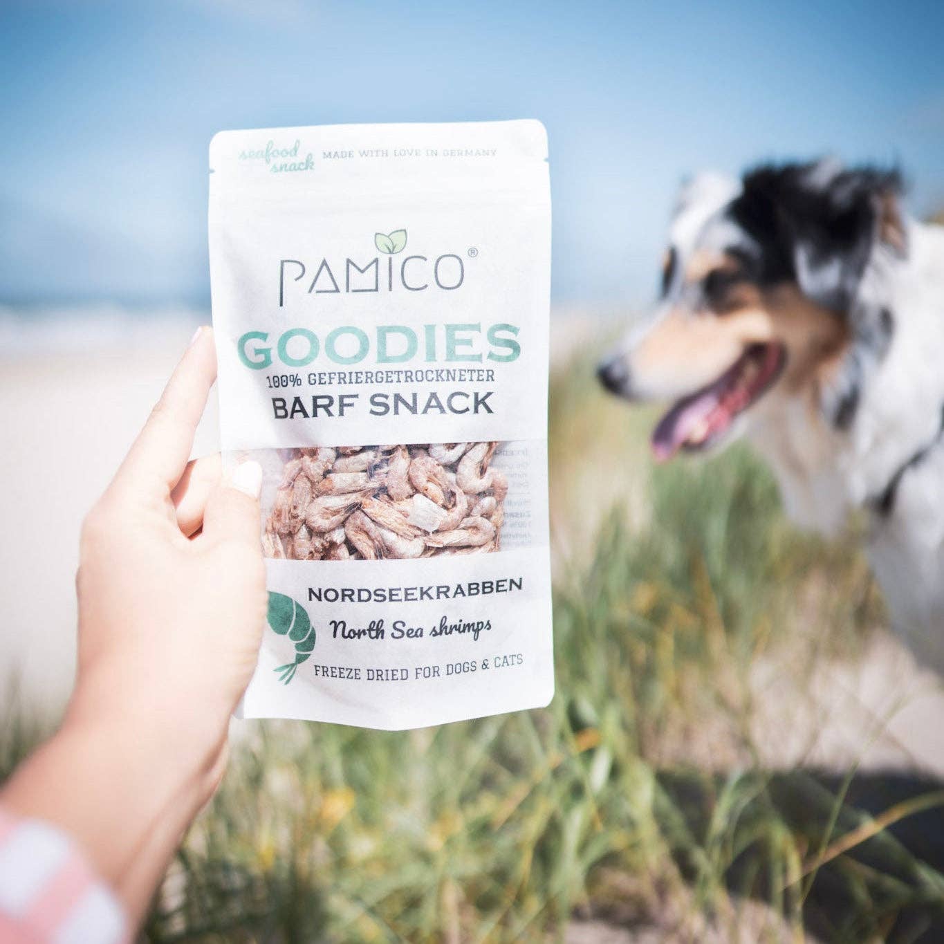 Pamico - Gefriergetrocknete Nordseekrabben Goodies für Hunde & Katzen – Natürlicher Snack reich an Protein & Omega-3