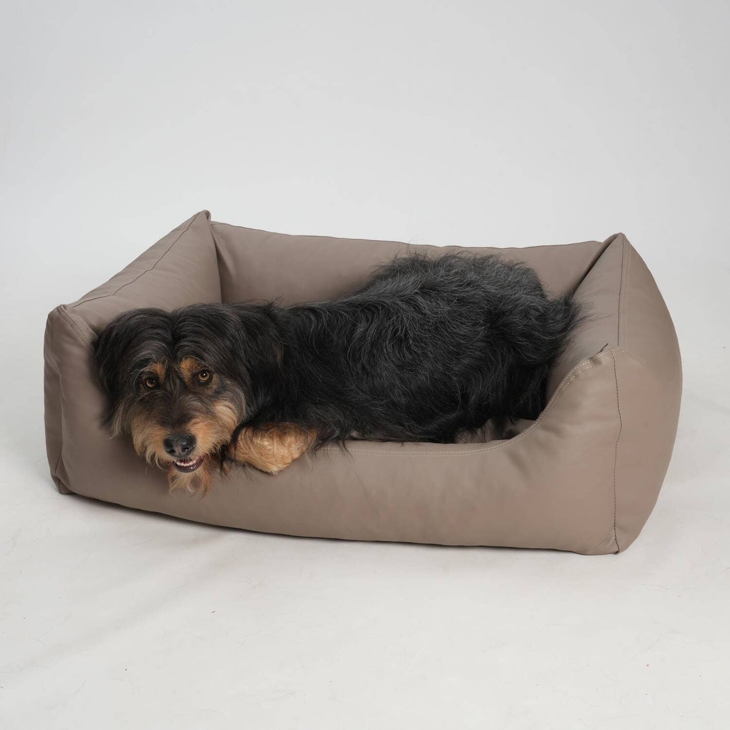 DOGS in the CITY® - Hundebett Box Bett Saddle Kunstleder - sand