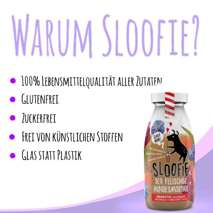 Sloofie - Sensitive - Pferd, Hundesmoothie, Topping, flüssiger Snack