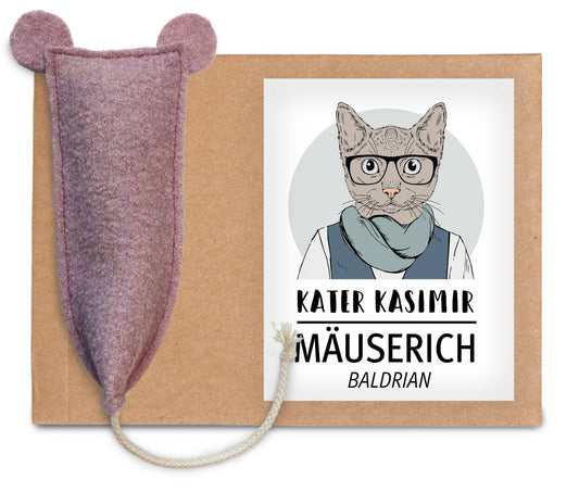 Kater Kasimir - Katzenspielzeug Mäuserich - Katzenminze-Füllung und Baldrian-Füllung