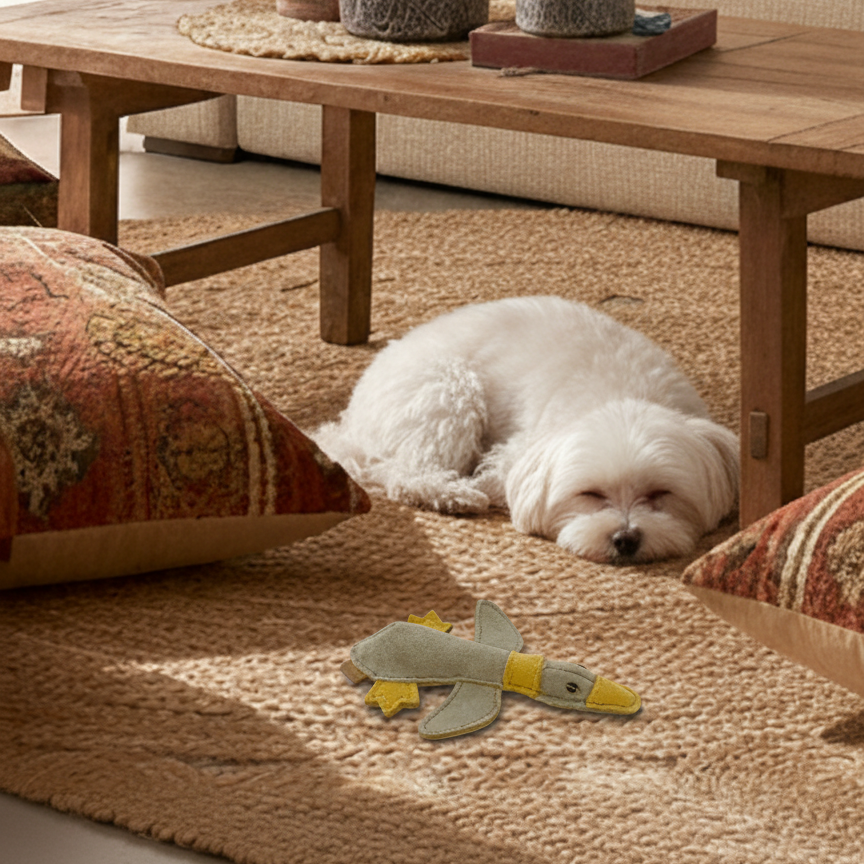 BUDDY - Leder Hundespielzeug für kleine Hunde "Kleine Ente"