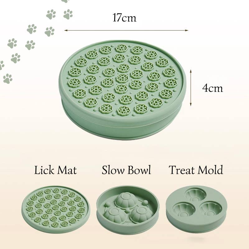 Doggotique - 3in1 Slow Bowl, Schleckmatte, Leckerli-Form für Hunde,